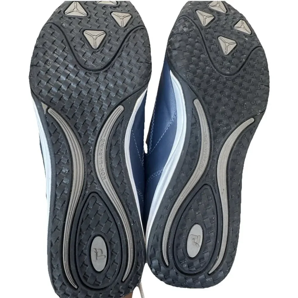 Propet FLAIR Navy blue comfort Leather Walking Shoes 9.5 EE Wide Healthcare